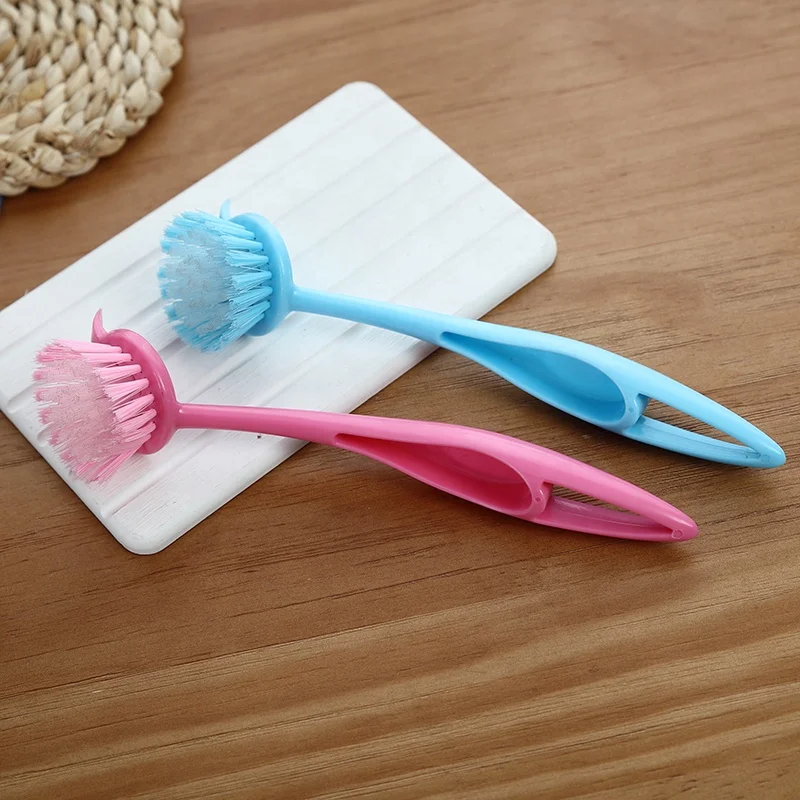 
small long handle plastic kitchen scrub cleaning brush for pot and vegetable 