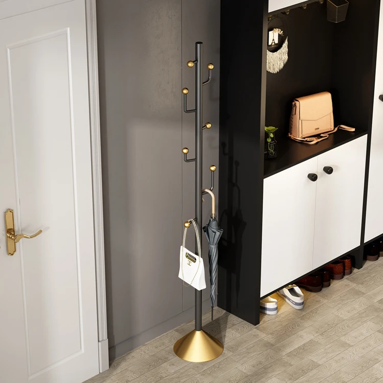 Heavy Duty  Nordic Metal  Wrought Iron Living Room Corner   Floor Stand Clothes Hanger Tree Coat Rack