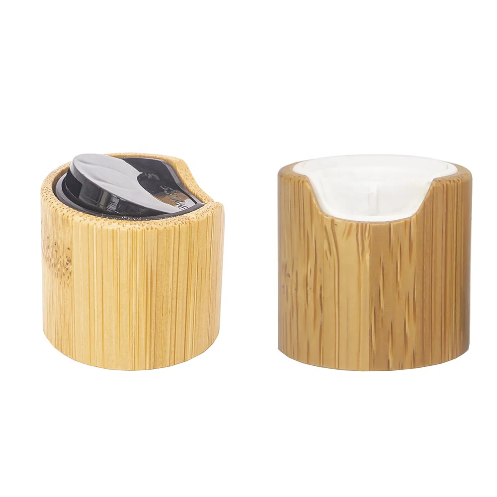 20/410 24/410 Size Custom Logo Accept Bamboo Disk Caps For Bottles Cover Bamboo Dispenser Natural Bamboo Disc Top Screw Cap