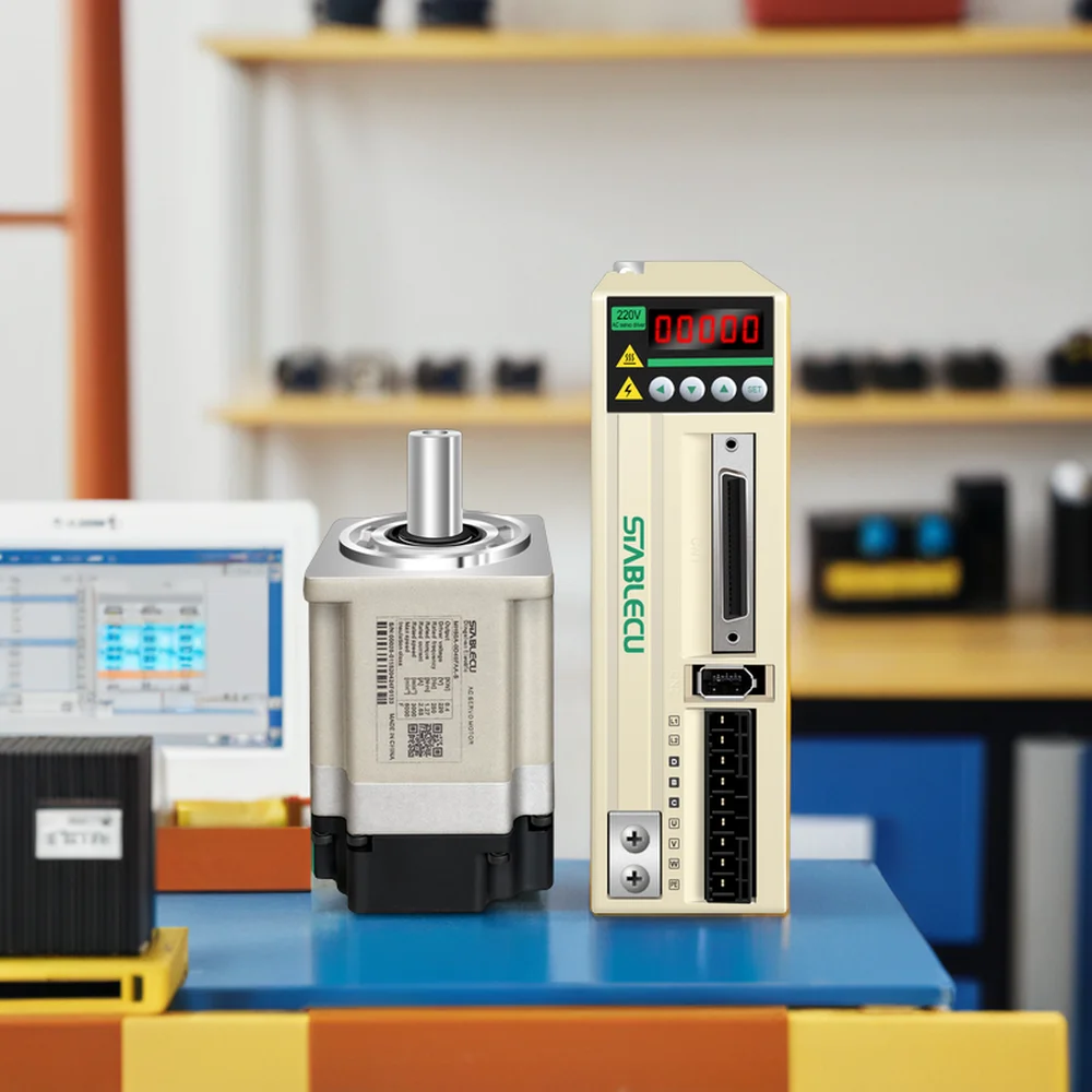 Intellint 750W 3000RPM 80mm Motor Servo Drive 220V Pulse Mode Control Three-Phase Totally Enclosed No Brake with Servo Motor