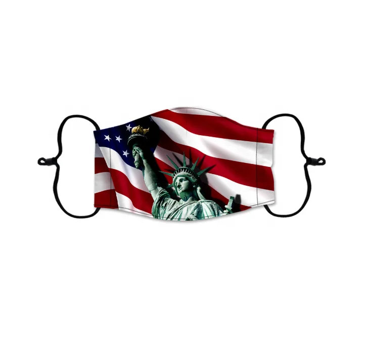 
3D Printing Reusable Washable Customized Logo 100% Polyester Independent Day Flag Mask 