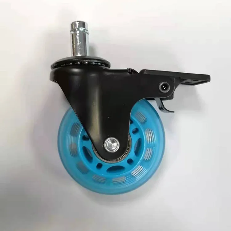 DLPO 50/65/75 mm diameter clear black pu office chair caster wheels