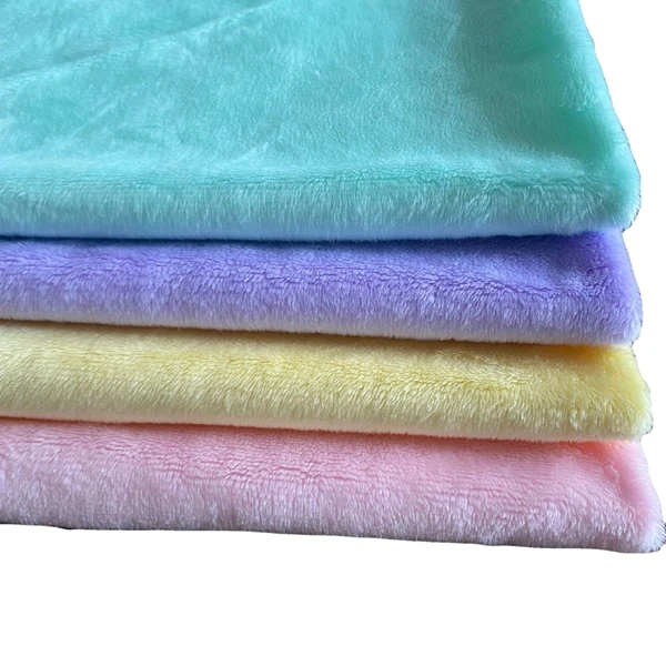 Shaoxing Manufacturer Cheap Price Super Soft Polyester Velboa Plush Short Pile Fleece Toy Fabric