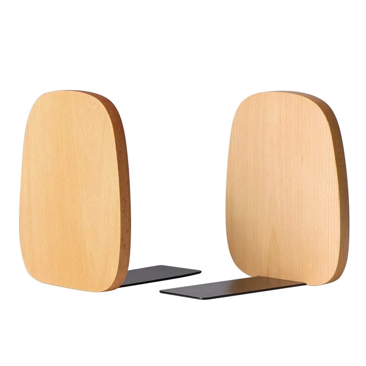 Modern book ends for heavy books home office library wooden bookend office