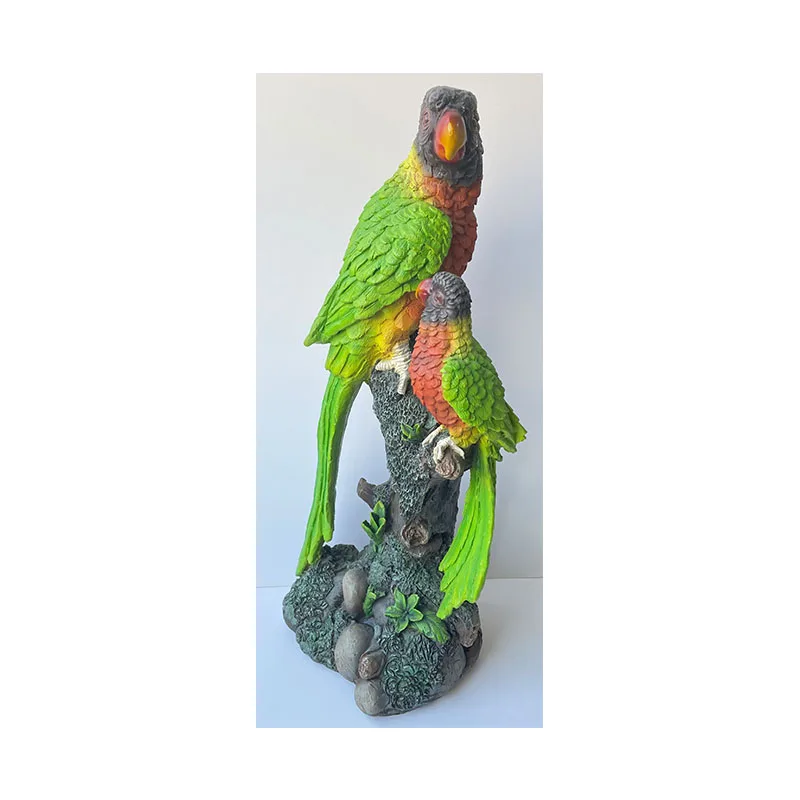 Best Price Folk Art Life-Size Outdoor Resin Anima Parrot Sculpture Christmas Garden Ornament Made Fiberglass Perfect Gift Idea