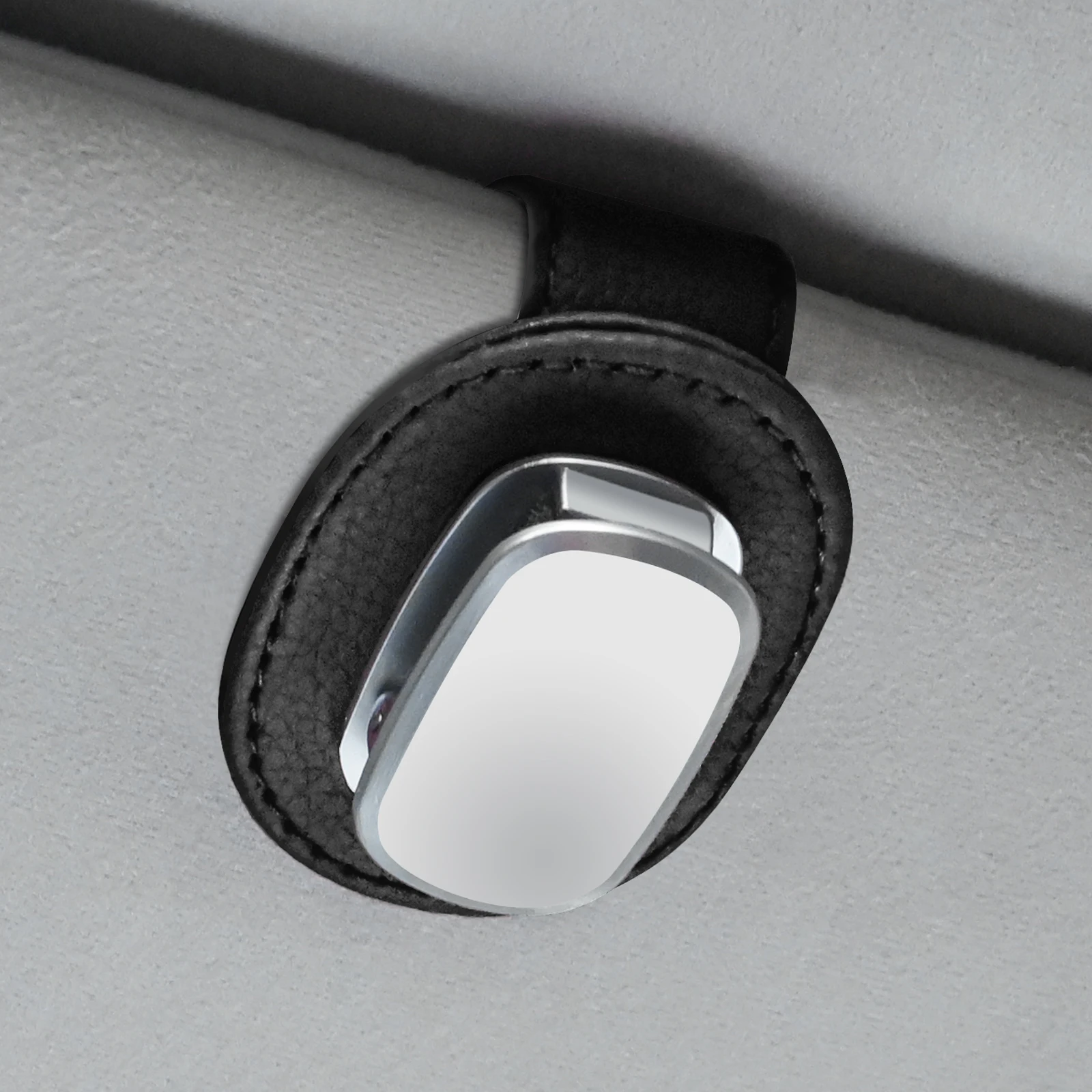 Universal Luxury Leather Glasses Case Car Visor Credit Card Holder Sunglasses Holder Clip
