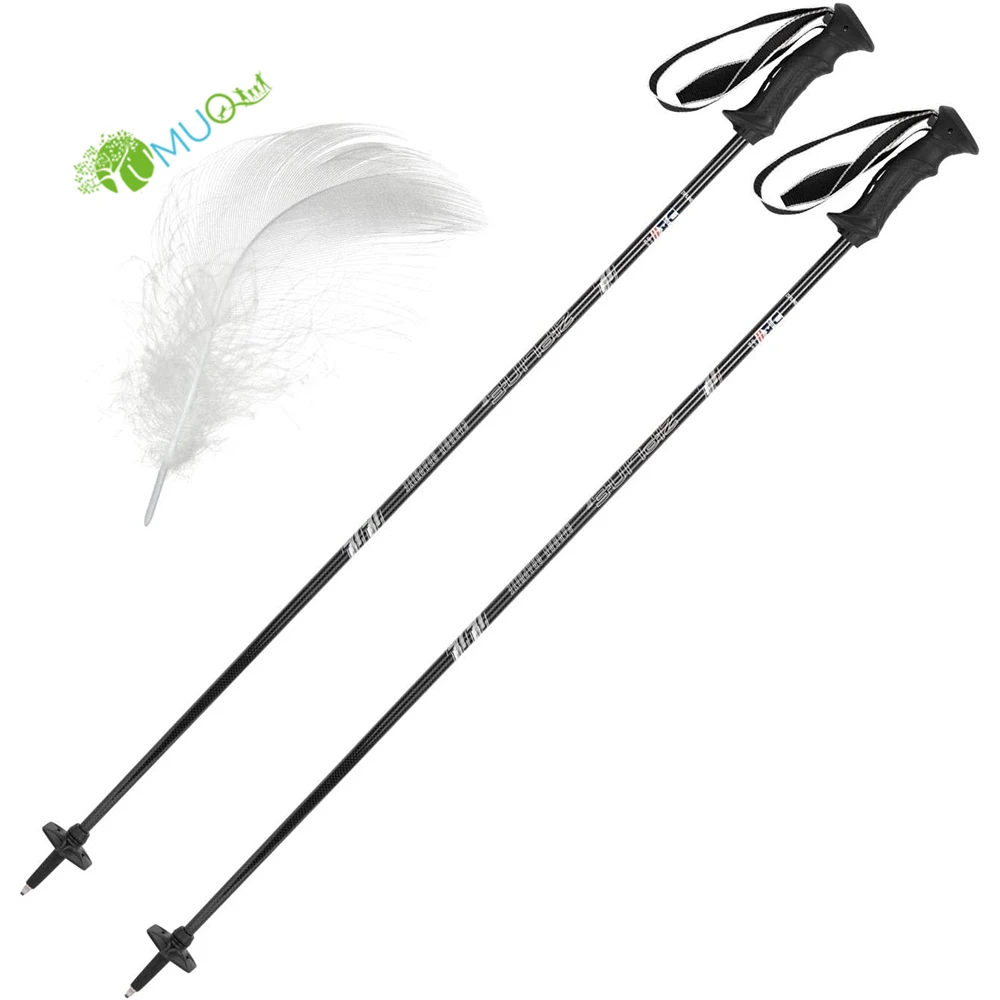 YumuQ Customized Lightweight Graphite Carbon Ski Poles for Outdoor Skiing, Snowshoeing, Snowboarding, Roller Skiing