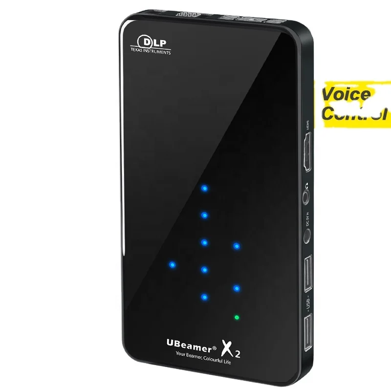 Мини-проектор AUN WIFI Android. Сенсорное управление (опционально версия голосового управления, RAM:2G ROM:16G) портативный домашний кинотеатр 3D 1080P, Телевизор