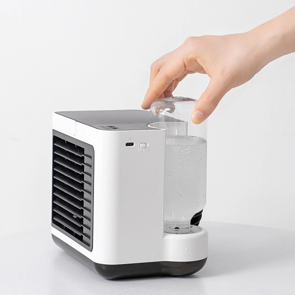 Water Bottle Replacement Negative Ion Portable Air Conditioner Fan USB Rechargeable Air Condition Split With LED
