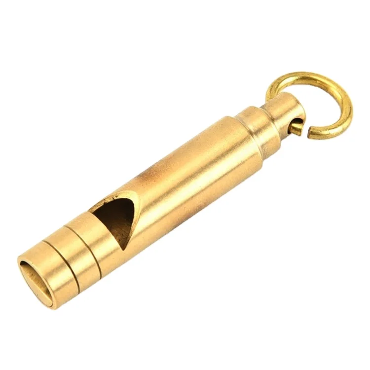 Custom Laser logo Emergency escape referee whistle with Key ring handcraft Pure Brass whistles metal Whistles