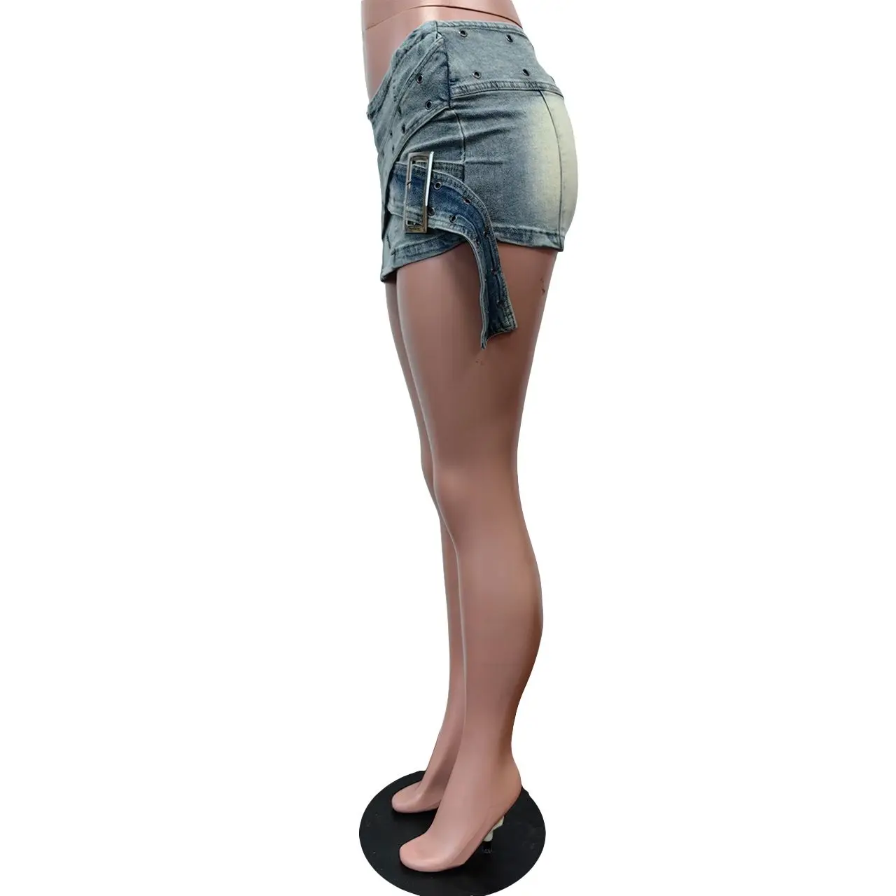 New Arrivals Stretch Slim Fit Jean Skirt Trendy Sexy Mini Skirt All-match Belt Denim Skirt For Women