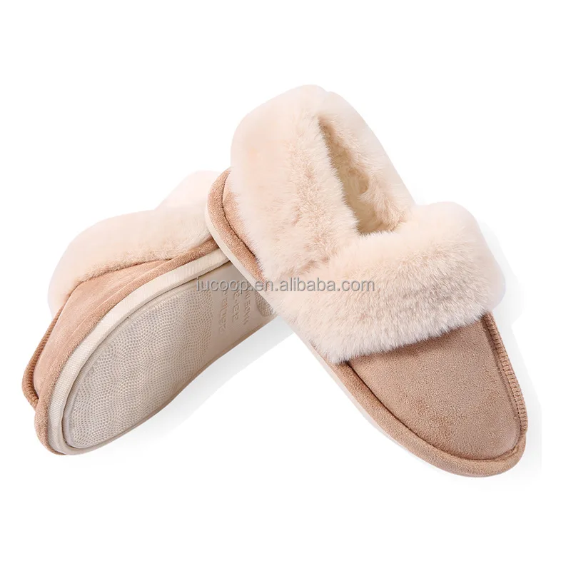 Moccasin Slippers ladies fashion fur cozy winter boots fluffy plush home house slippers indoor slipper boots for men and women