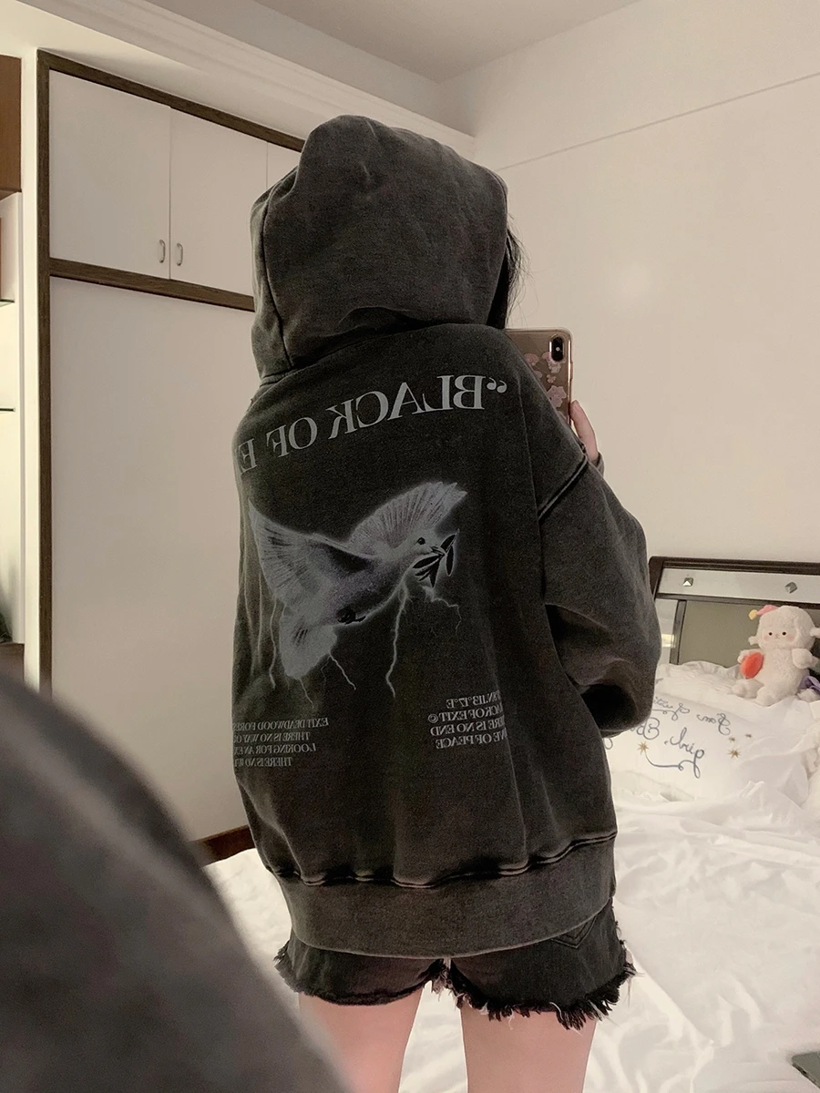 unisex custom embroidered faded hoodie no string men cotton 450 gsm heavyweight fleece acid washed mens vintage hoodie