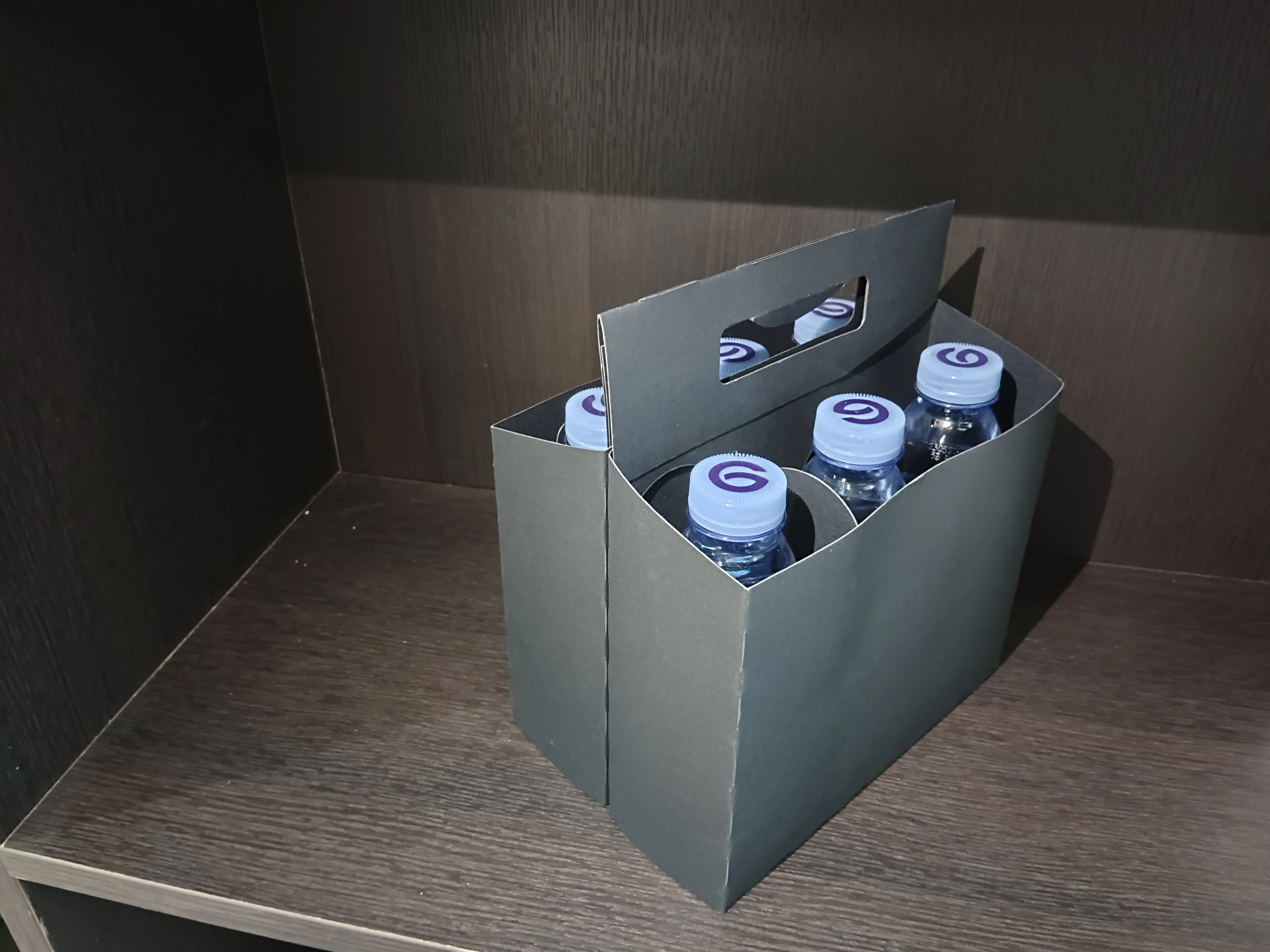 Kraft Cardboard paper cup holder 12 oz Beer or Soda Bottle Carrier wine bottle holder For 6 pack bottle carrier