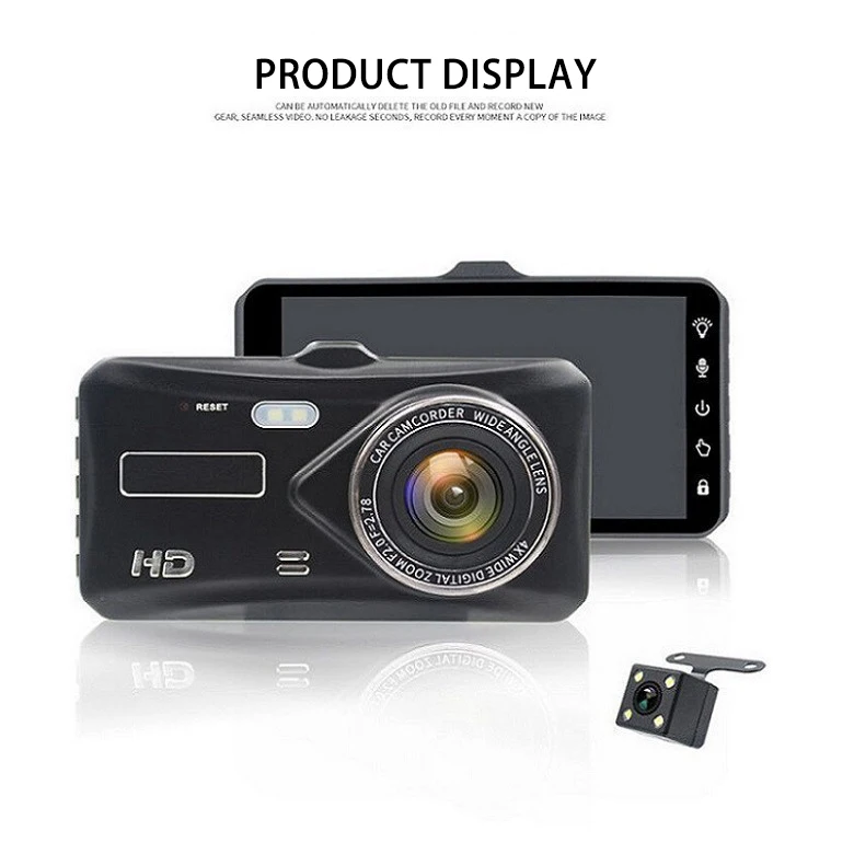 4 inch touch screen Dashcam 1080P HD dual lens car front and rear dual recording Car camera