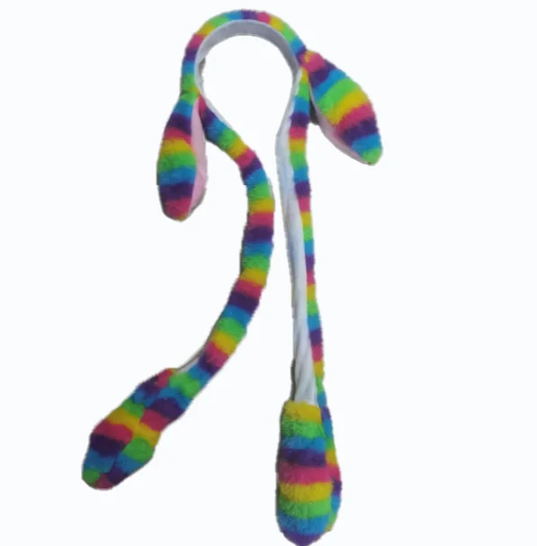 Factory Wholesale Soft Plush Toys Bunny Hat Color Led Light Toys Warm Winter Hat For Holiday