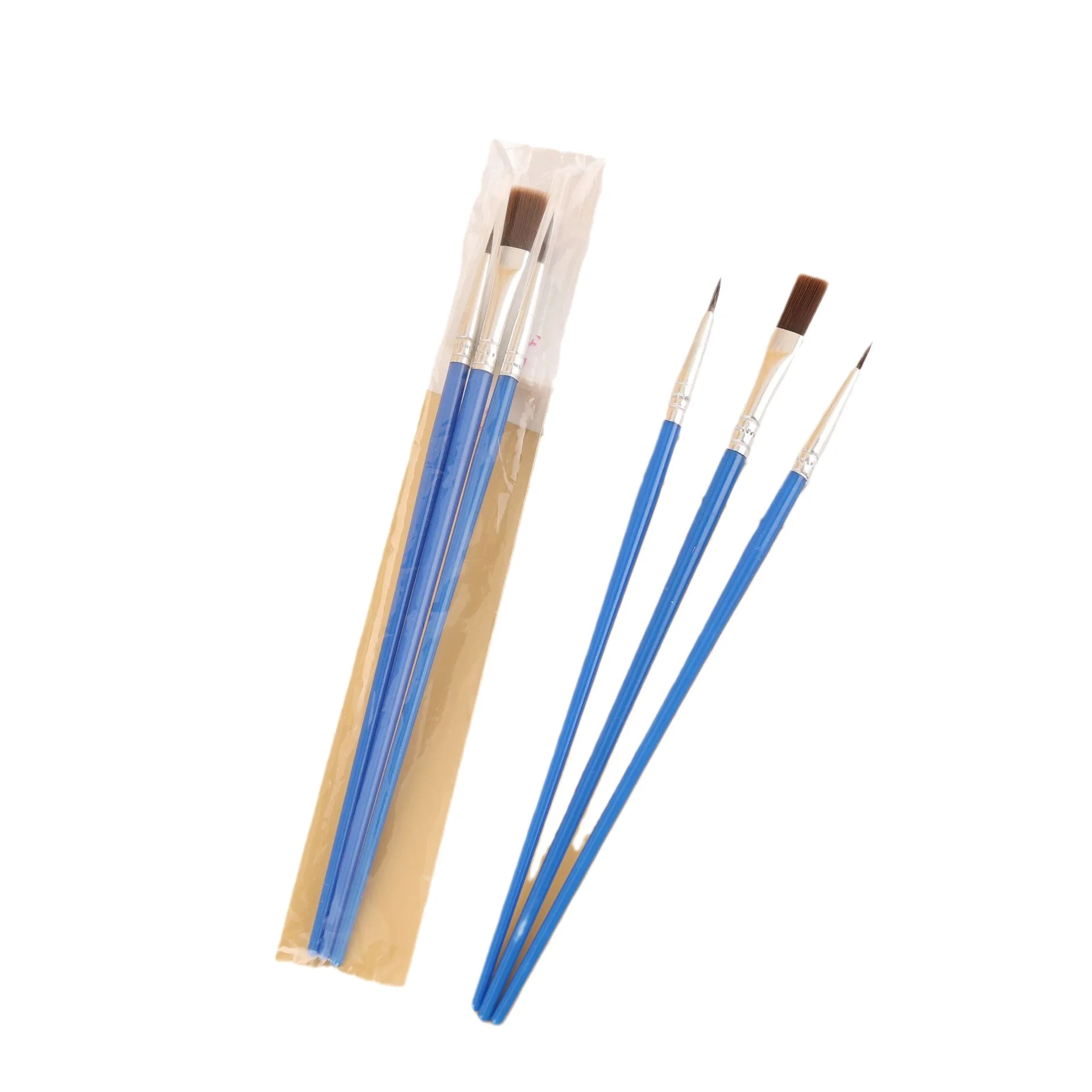 3-Pieces Nylon Oil Brush Gouache Brush Watercolor Acrylic Paint Brush Set for Student