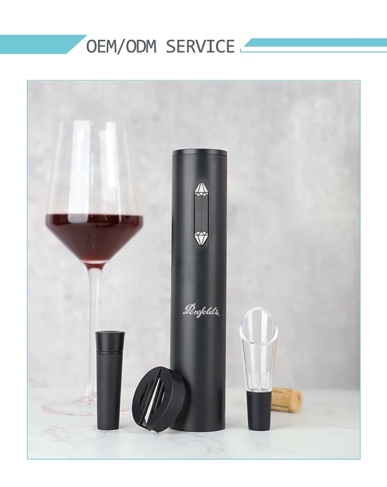 Battery Operation 4 in 1 Electric Automatic Wine Bottle Opener Corkscrew Accessories Gift Set for Business Clients