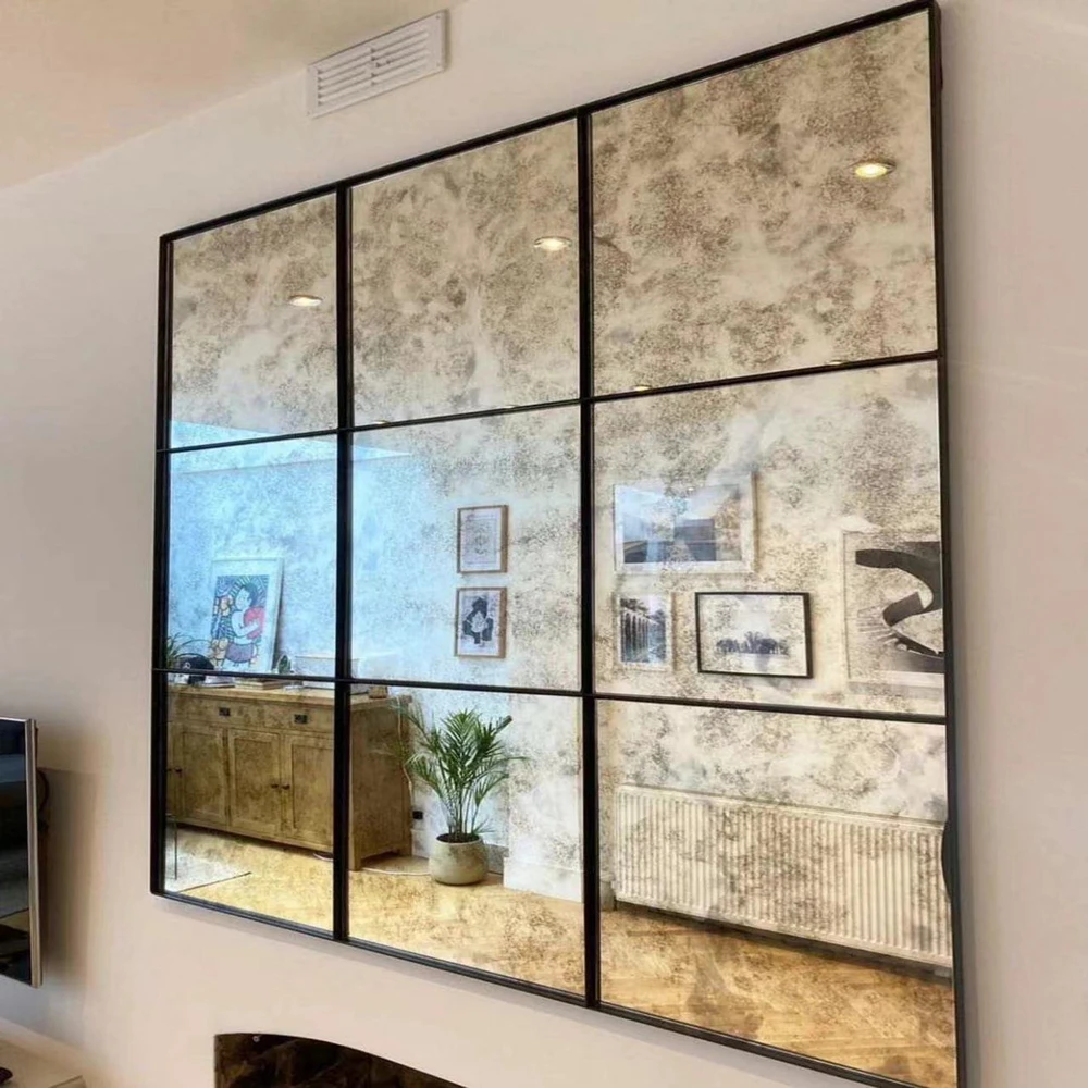 customized size Antique Mirror modern Wall Decoration Toughened Glass Tile Kitchen Backsplash Tiles
