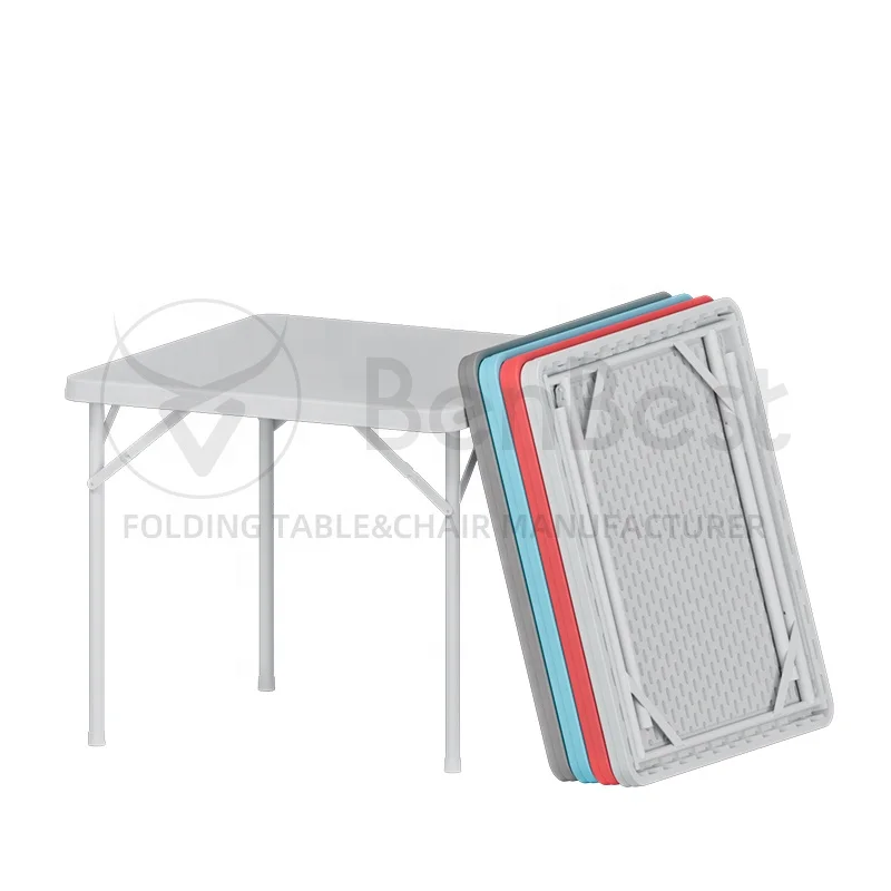 Benjia Blow Molded Camping Picnic Plastic Folding Square Table for Event Wedding