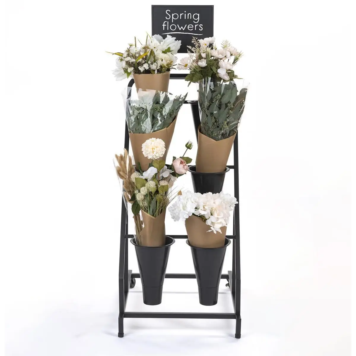 Wholesale Living Room Flower Display Rack Flower Bucket Display Stand Metal Plant Stand Wrought Iron Flower Stand
