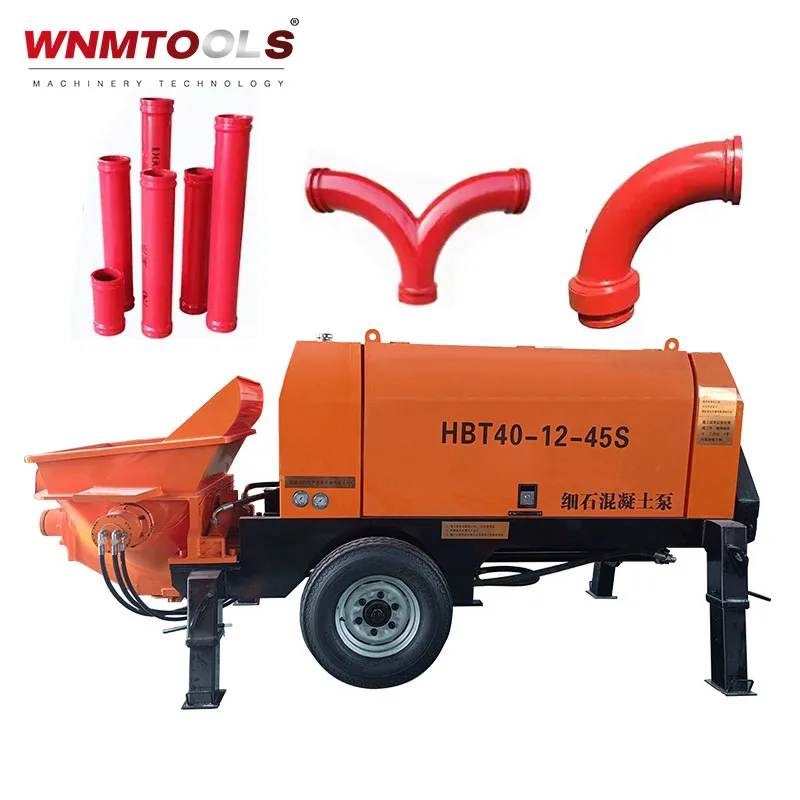 Ready Mix Concrete Pump Diesel Portable Trailer Concrete Mixer With Pump For House Building