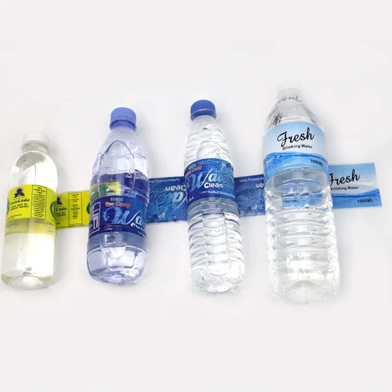 Sample free Custom shrink wrap water bottle labels pvc shrink film wrap labels heat shrink sleeves for bottle