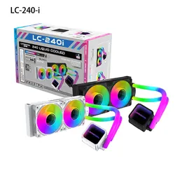 Lovingcoo Gaming PC Case Aio Cooler 240mm CPU Liquid CPU Cooler Water Cooling Kit Pc with RGB Fan