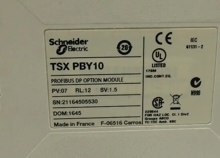 TSXPBY10 TSX PBY10 PROFIBUS DP Option Modules PV:07 RL:12 SV: 1.5