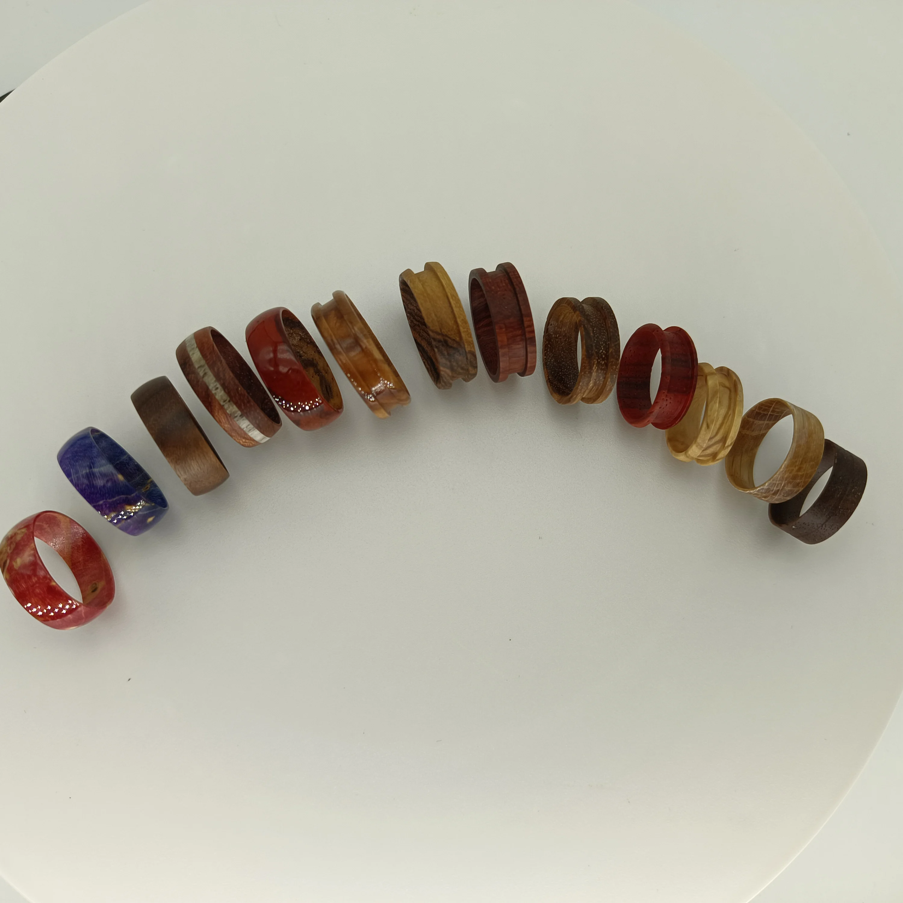 Environmental protection groove combination natural wood finger ring