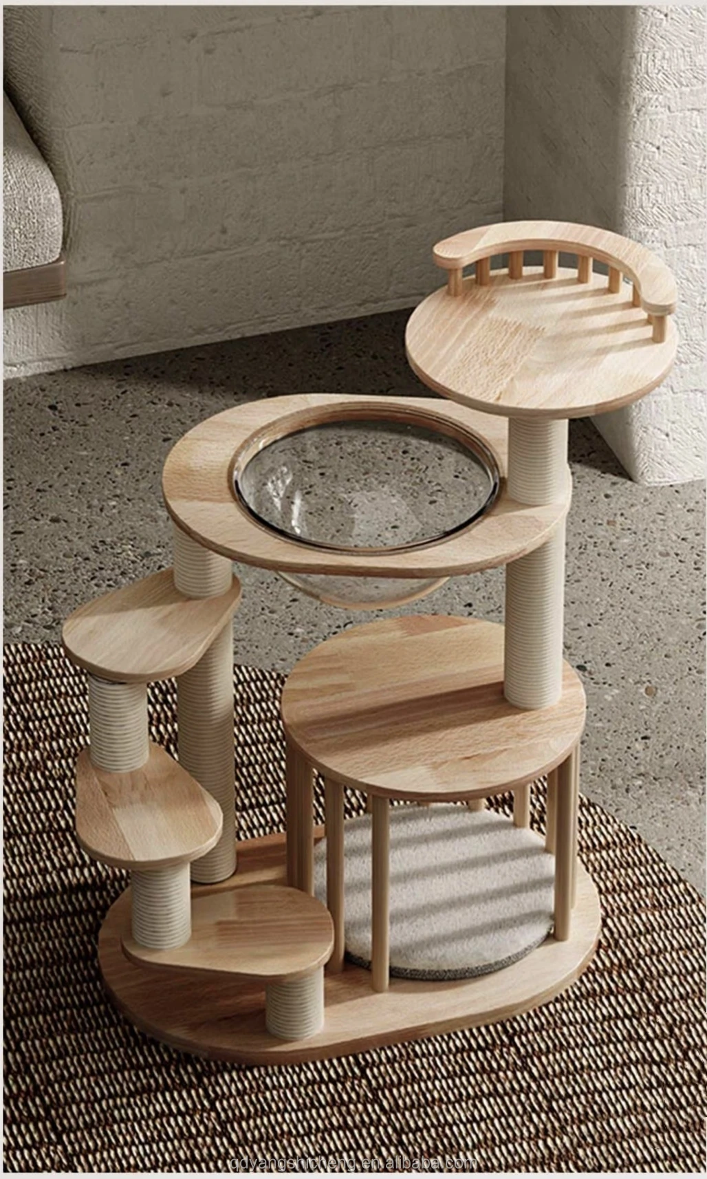 2024 Unique Design Fashion Wood New Bamboo DIY Space Capsule Cat House