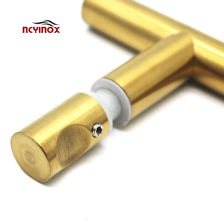 Cabinet furniture interior door hardware golden color pull handle stainless grip handle knob