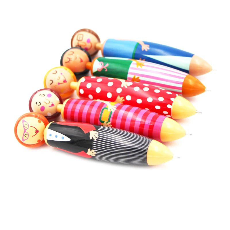 
Vivid novelty children kits toy gift pen lovely doll ball pen for promotion 