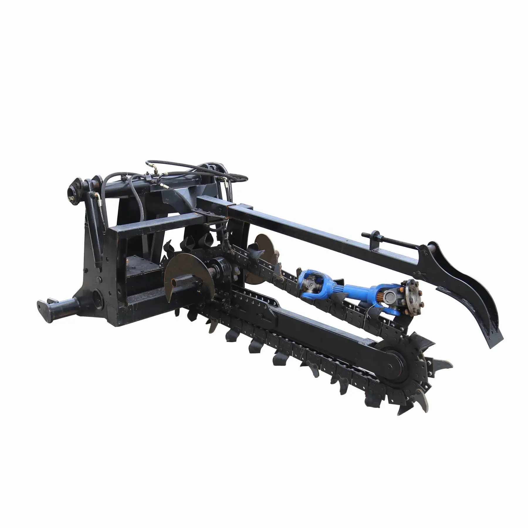 Tractor mounted attachment China pipeline ditcher cheap small mini 3 point hitch chain trencher farm machine for sale