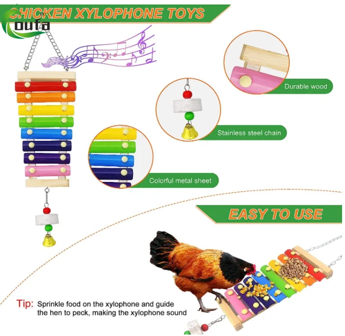 6 PCS Chicken Vegetable Fruit Hanging Feeder toy Chicken coop Chewing Foraging Accessories toy for Hens Roosters Chicks