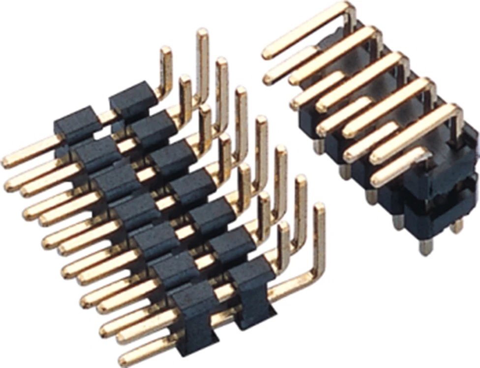 Molex pin header Board-to-Board PCB Mount Header right  angle double plastics 2.54mm plug pin header