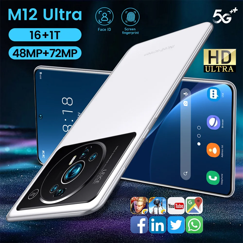 2023 Новый M12UITRA 7 3 дюйма 16 1 ТБ Tecno Camon 19 Pro сотовые телефоны Poco X4 P 4G Dual SIM Backul игровой смартфон