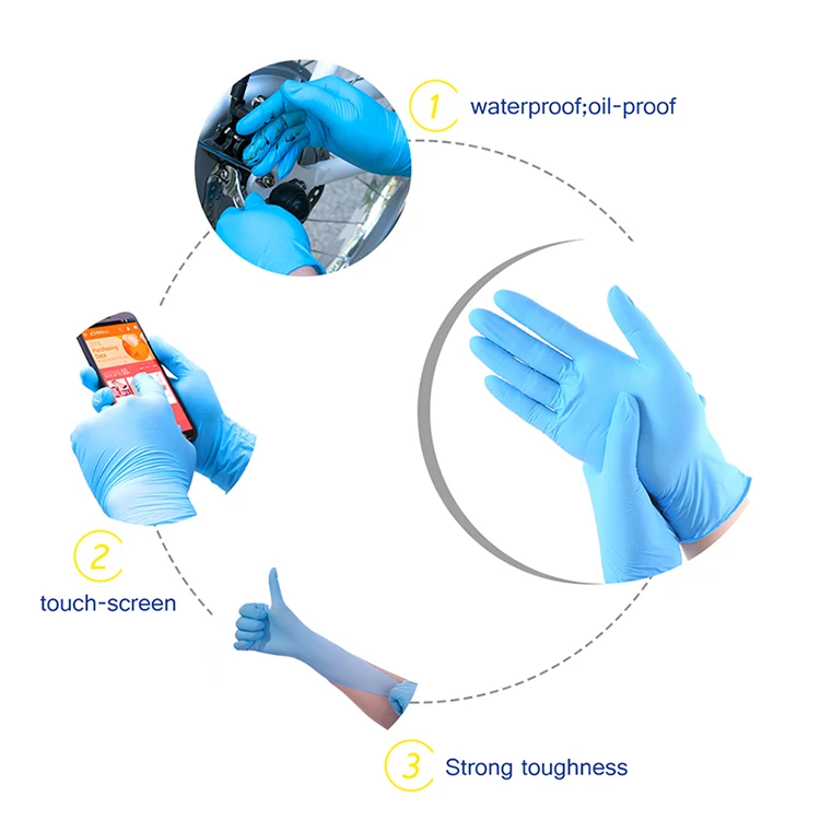 XINGYU Coated Safety Gloves Disposable Nitrile Gloves Household Cleaning Food Latex Free Powder Free Black Chinese Manufacturers
