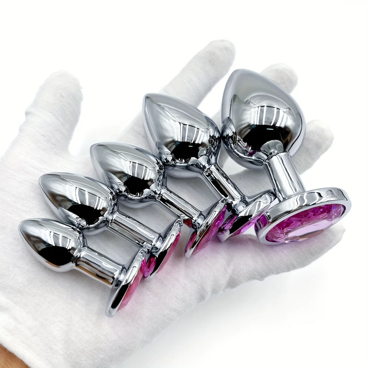 BDSM Metal Anal Plug With Gem Base Beginner To Expert 5 Size Butt Plug G-spot Massage Sexual Wellness Adult Pleasure Sex Toys
