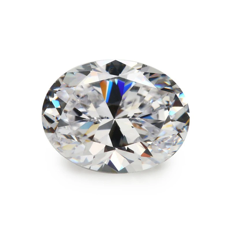 QIYI Elliptic Shape Trendy Custom Sparkling White Cubic Zirconia Stone Diamond Carat Size Chart For Custom Cloths Shoes