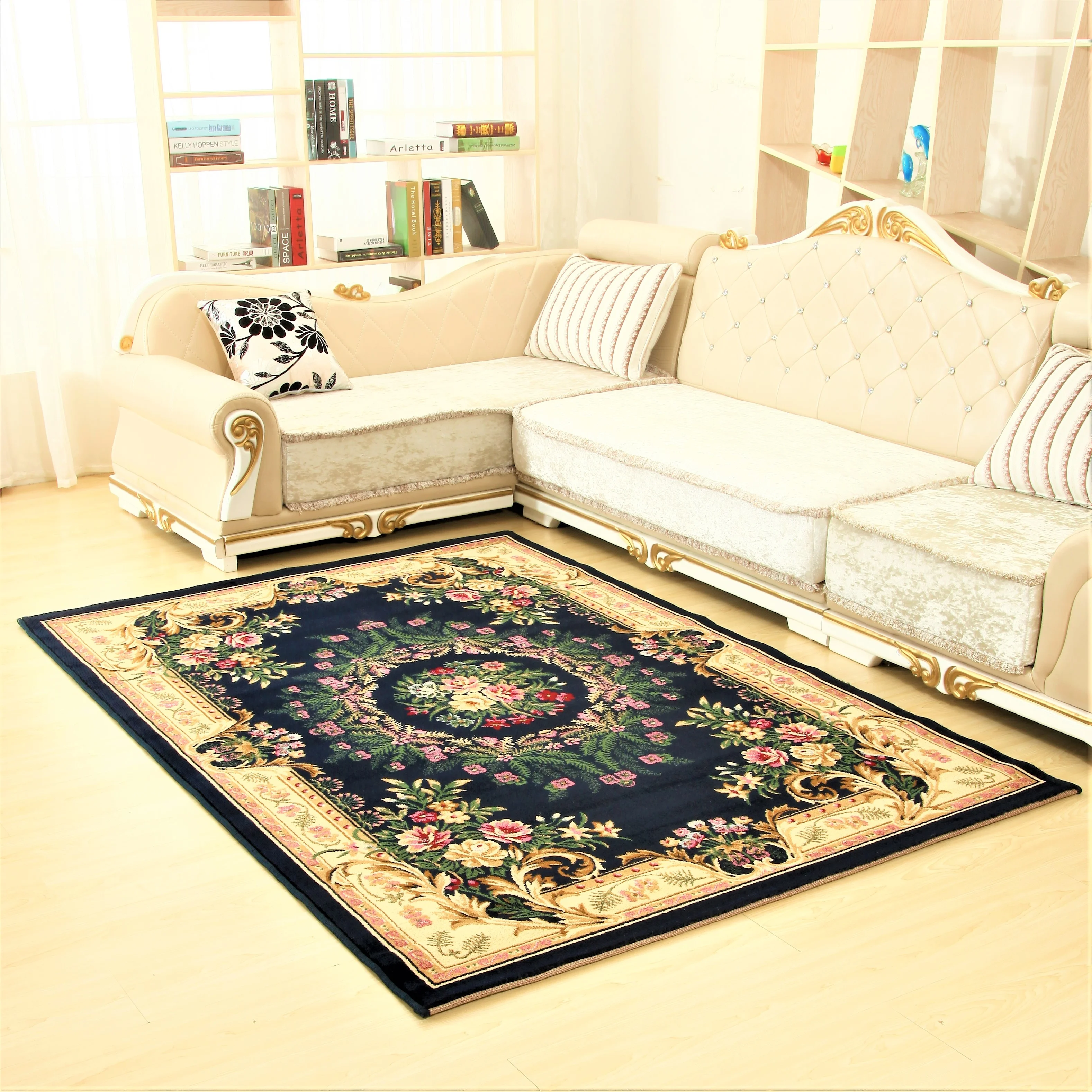 High Quality Rainbow Modern Luxury Sitting Carpets Nordic  3d Floor Bedroom Rugs Living Room Carpet