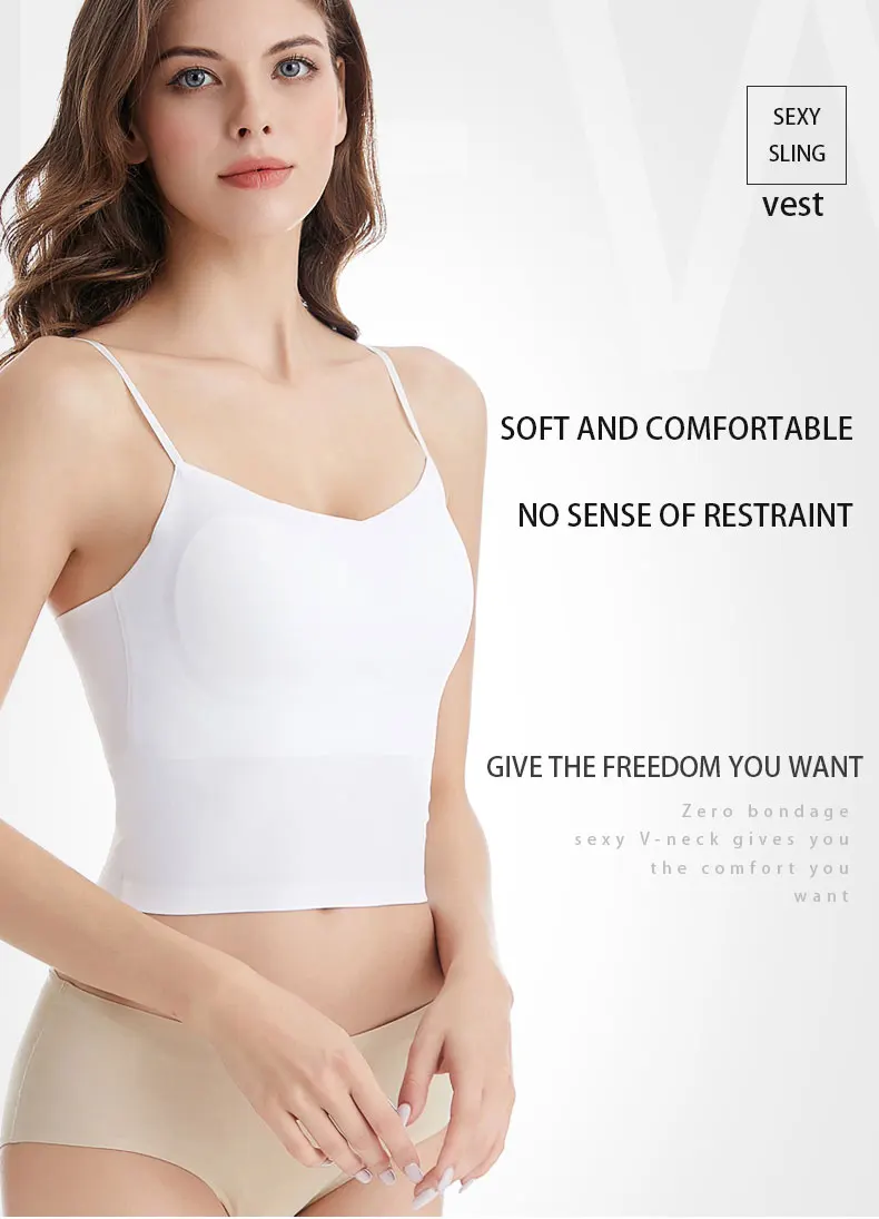Модный тонкий топ с поясом, женский топ со встроенным бюстгальтером, Удобная майка без стальных колец, нагрудная подкладка