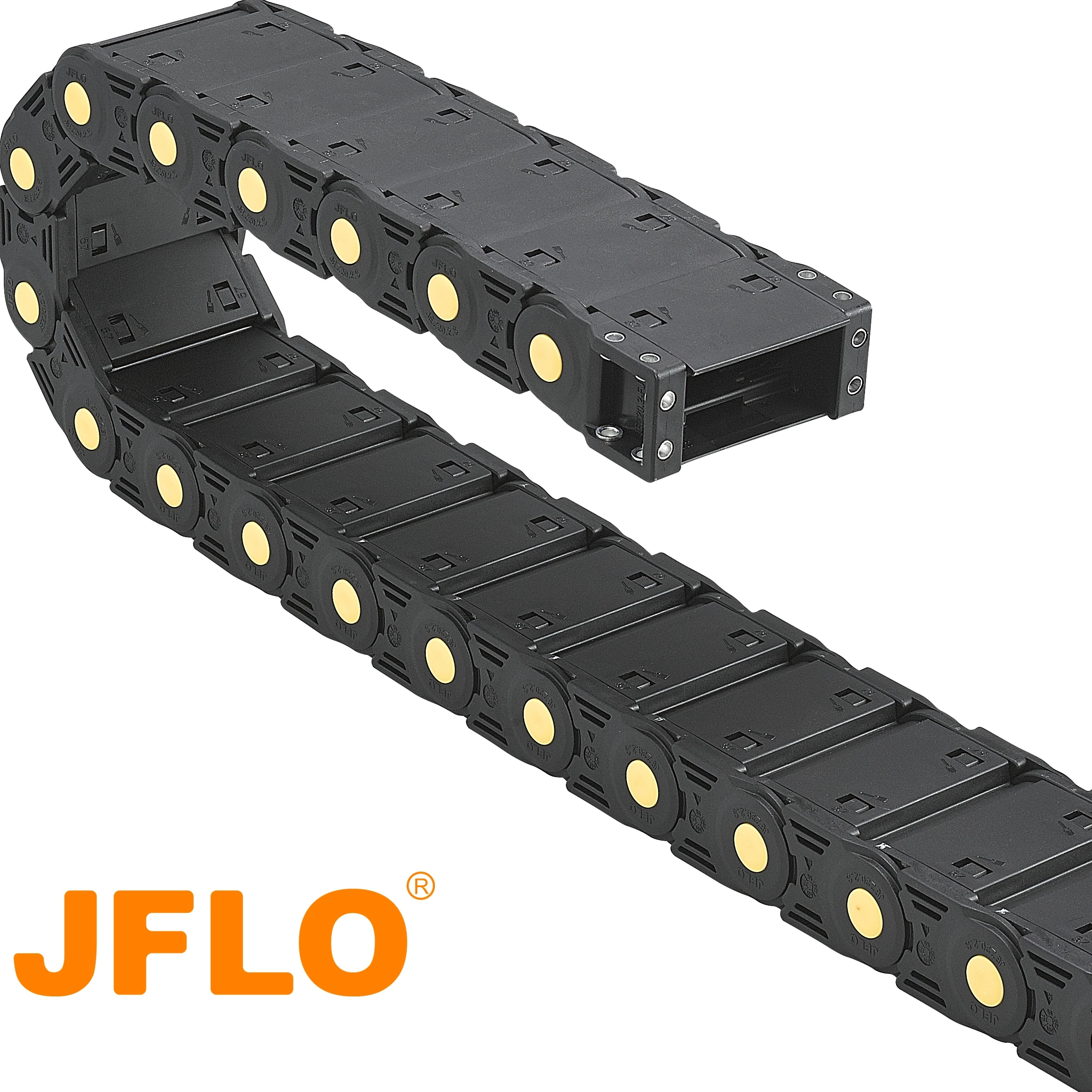 JFLO JEZ Series closed type drag chain cable carrier JEZ20F.2 Nylon PA6 plastic cable chain