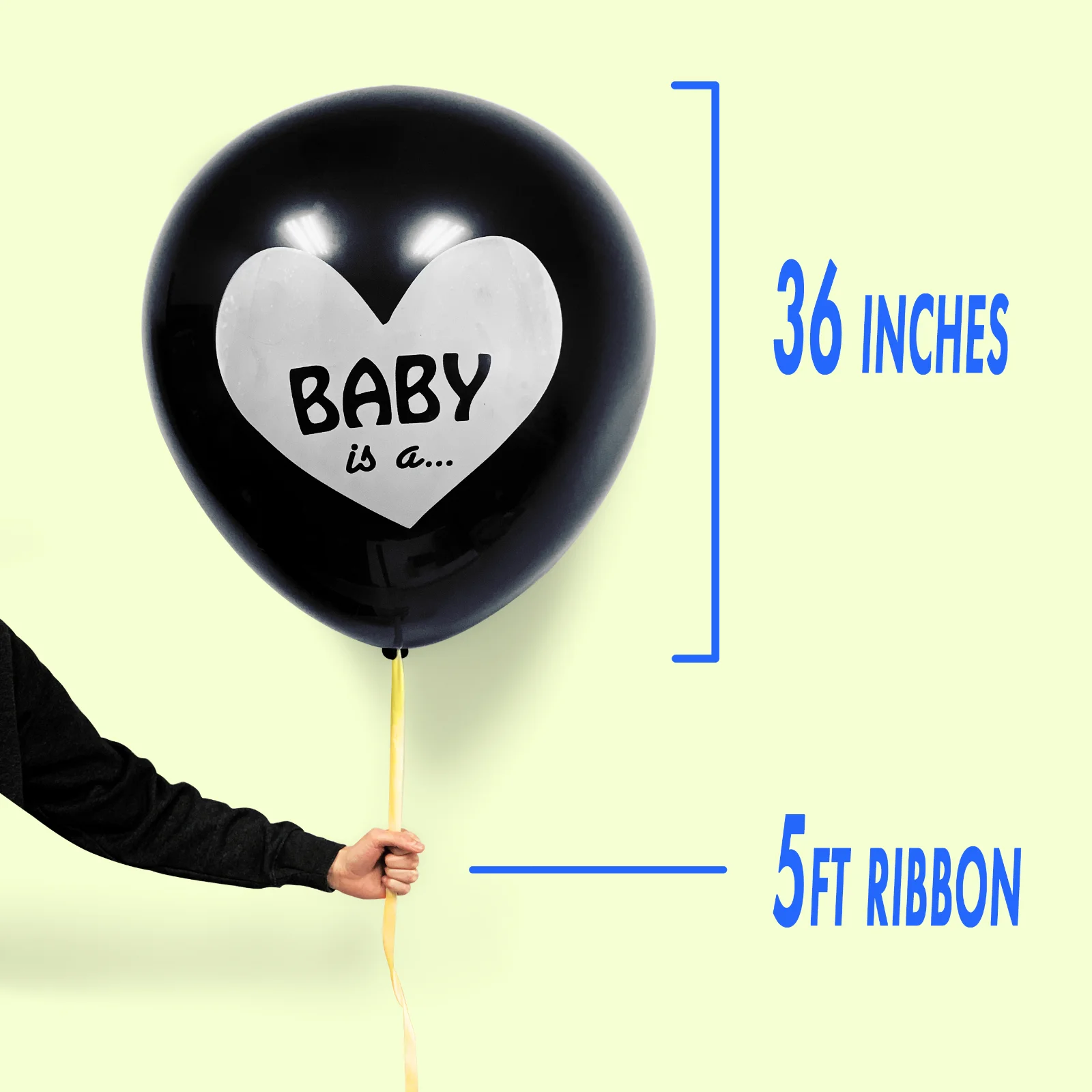 36 дюймов черная гигантская для девочек Baby Shower шар набор Круглый Пол латексных воздушных шаров с заказной печати украшения