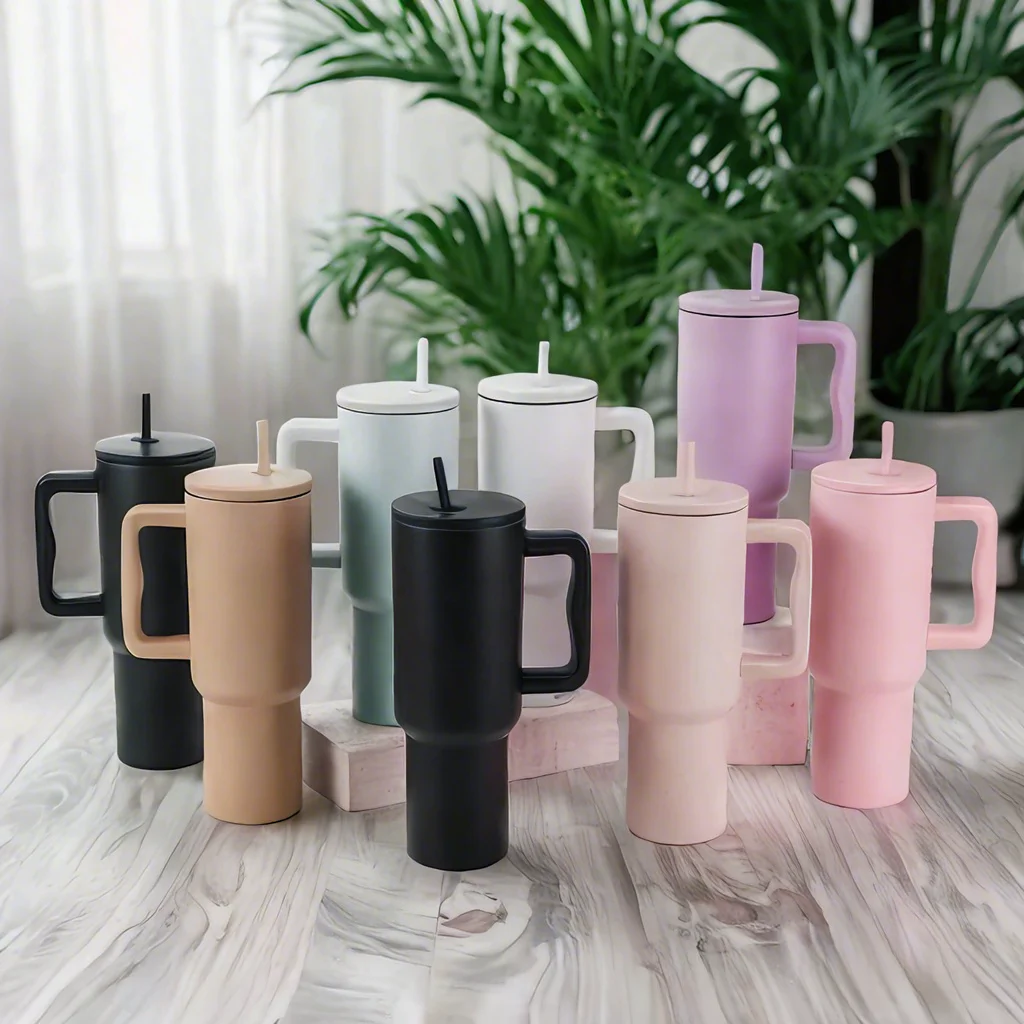 Big Mac 304 Stainless Steel Insulated 40oz Car Cup Portable Handle with Straw Third-Generation Modern Design Style Coffee Use