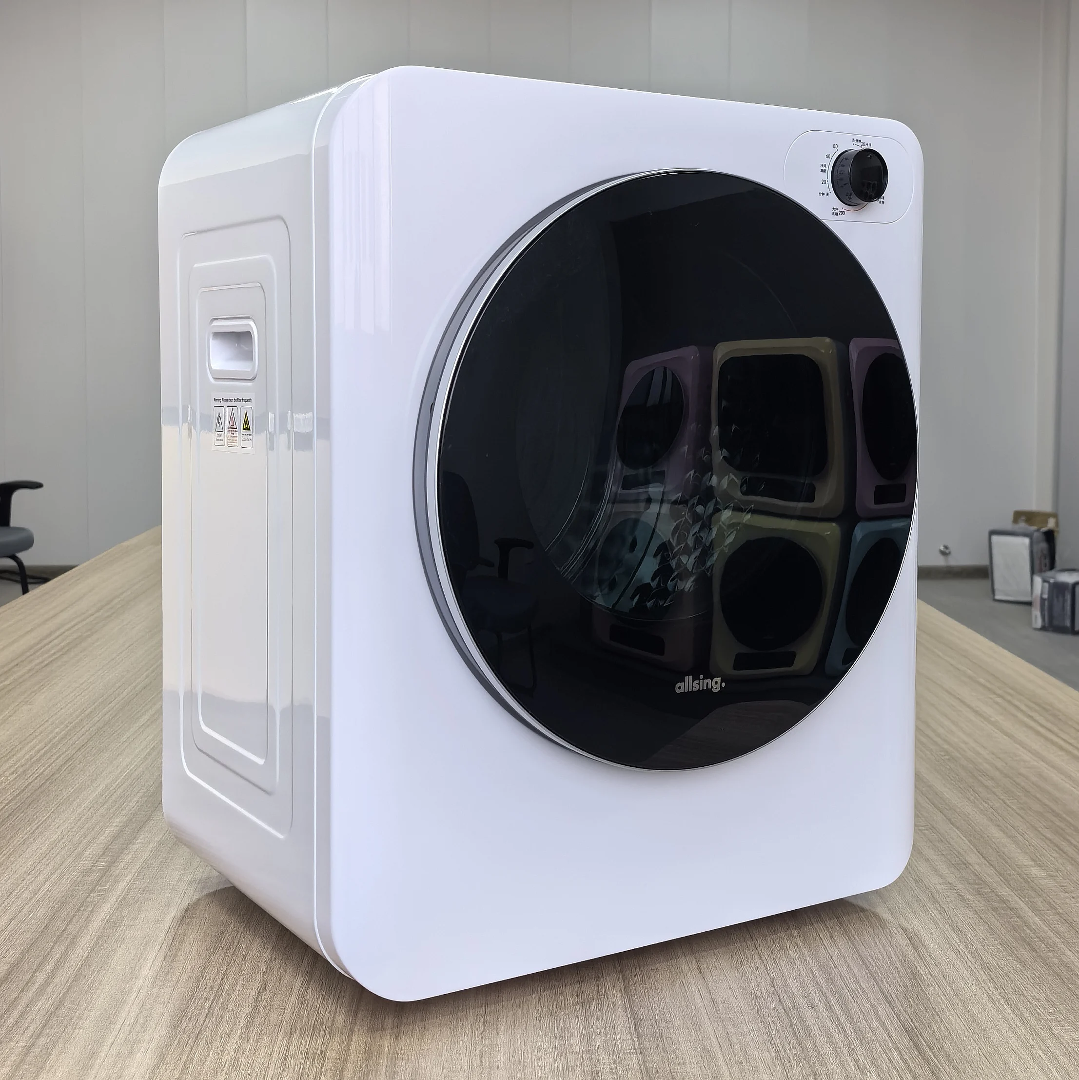 Portable 3KG Household Dryer Machine Clothes Quantity Steel Stainless Power Time Vented Tumble