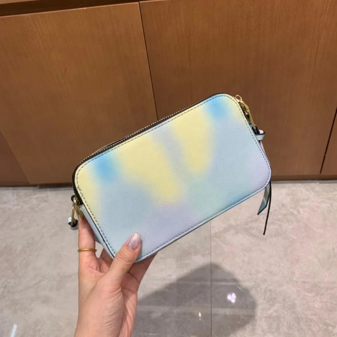 fashion lady colorful printing summer chic camera crossbody bags with wide strap for women casual holiday sling shoulder