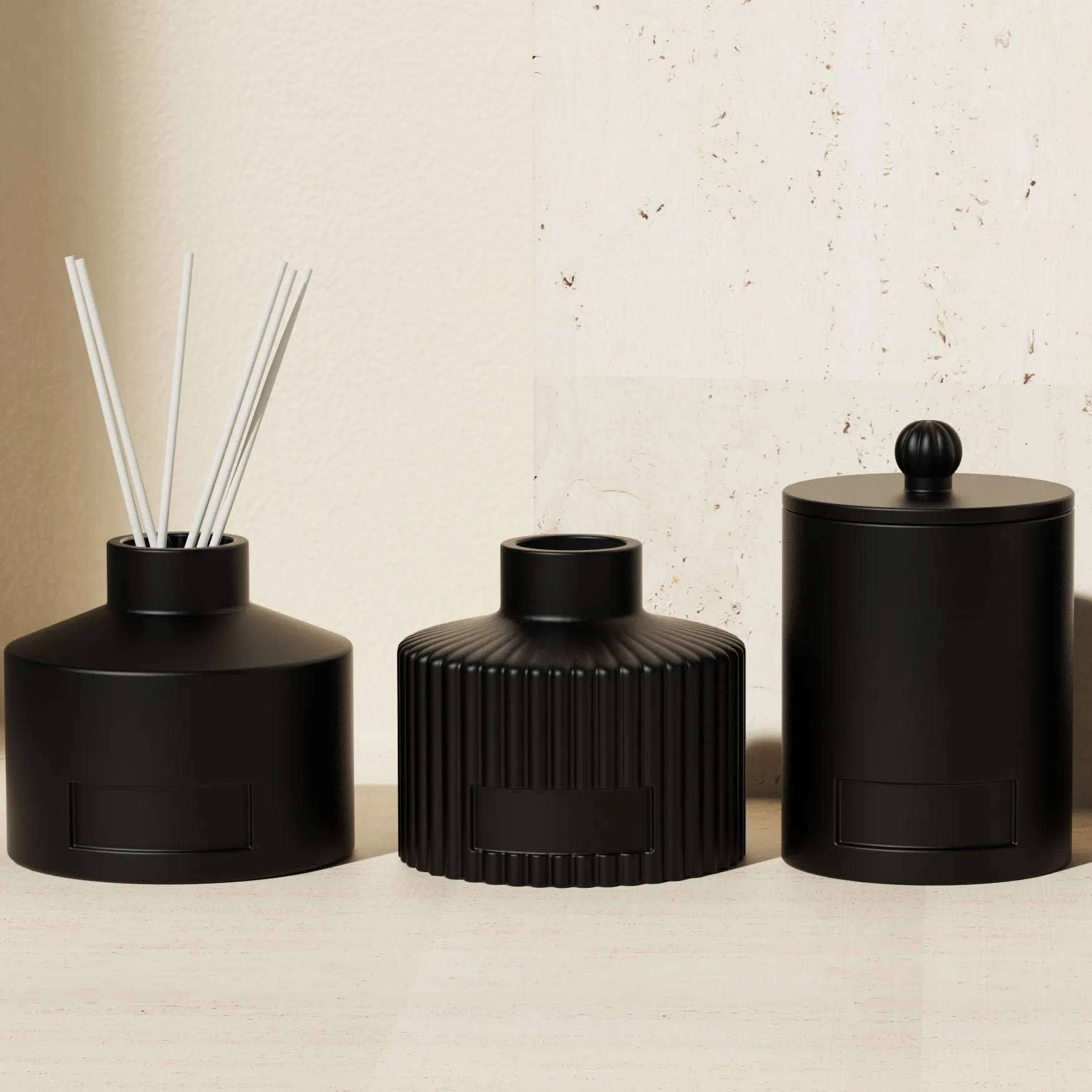 Kabbalah Luxurious Natural Soy Fashionable Ceramic Candle Jars with Essential Oil Reed Diffuser Gift Set