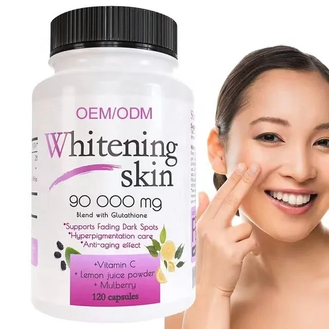 90000 MG skin whitening collagen capsule pills vitamin c hyperpigmentation care anti aging pure bright clean skin capsule