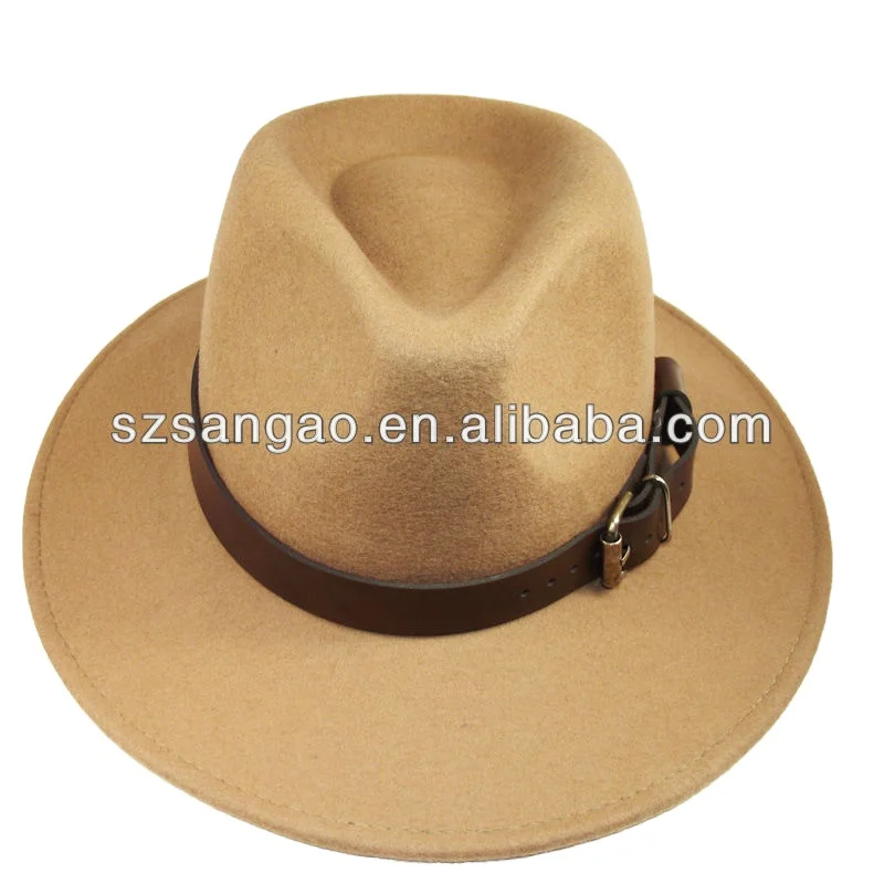 wholesale new camel wide brim bamboo fan hat fedora flat brim white color in winter
